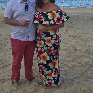 Floral off the shoulder maxi